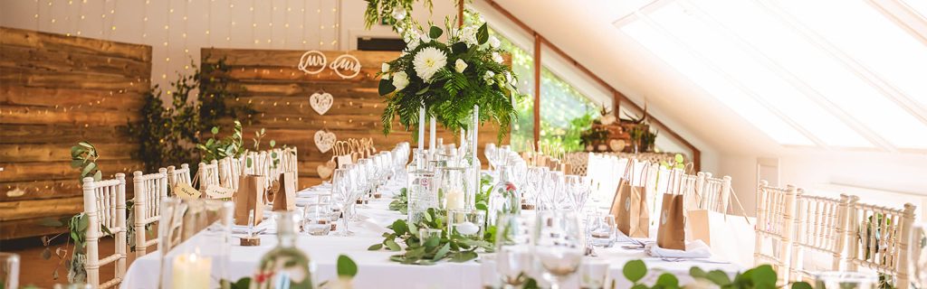 A set up for a wedding at Loch Venachar