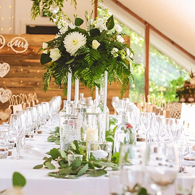 A set up for a wedding at Loch Venachar