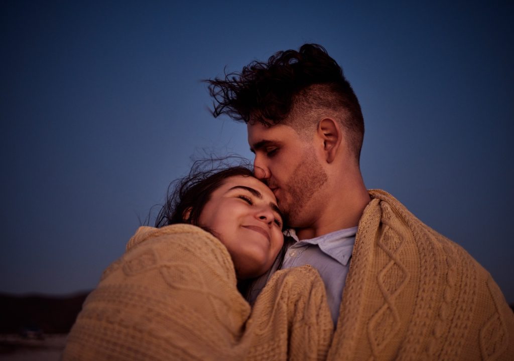 Couple in blanket