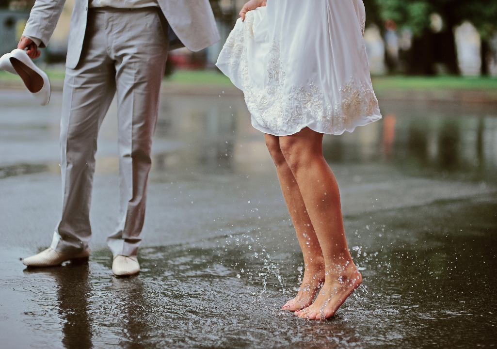 Rainy wedding