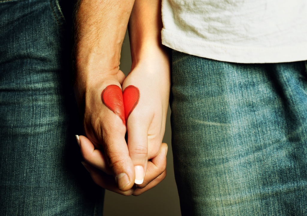 Love heart on hands