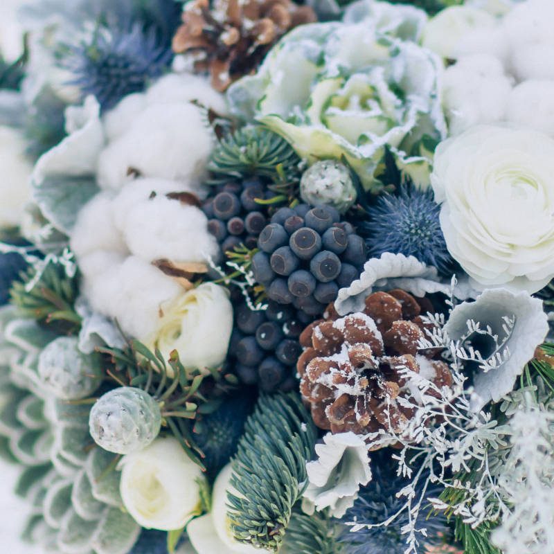 Bride's bouquet with winter flowers
