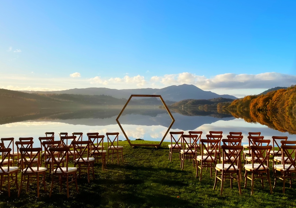 View out over the loch during the day