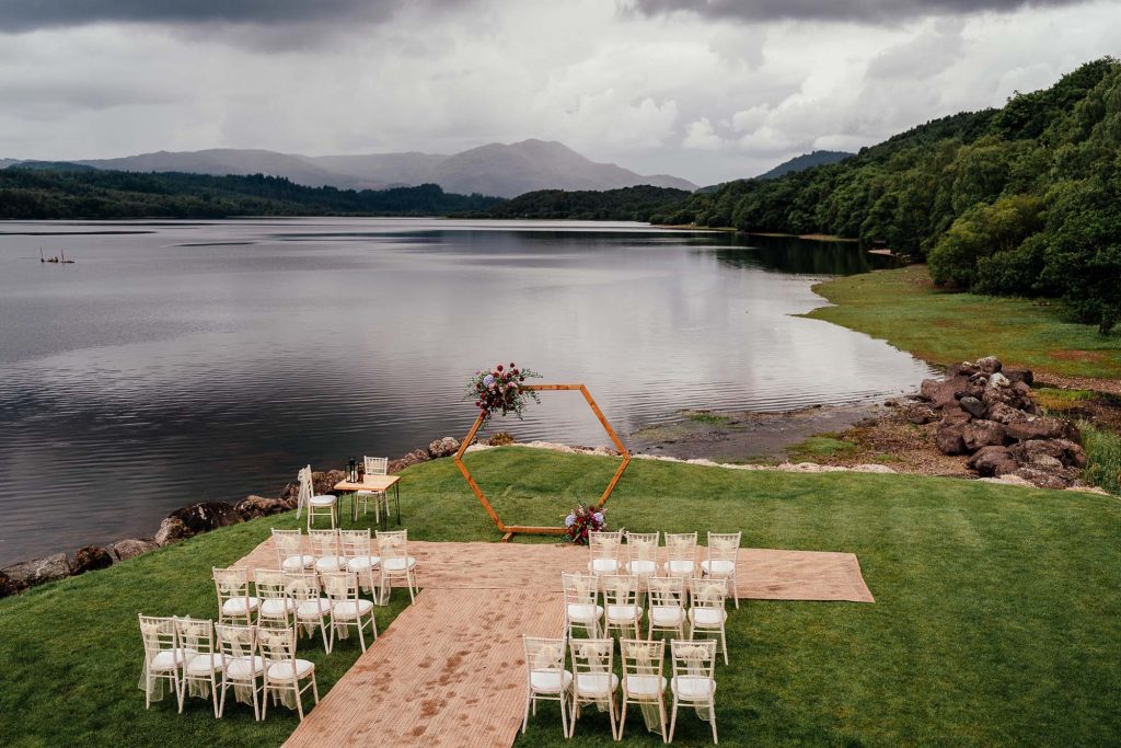 A wedding at Venachar Lochside near Loch Lomond