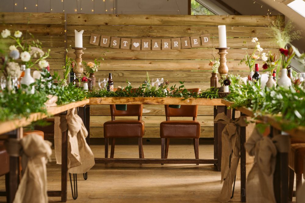 Rustic winter table dressed